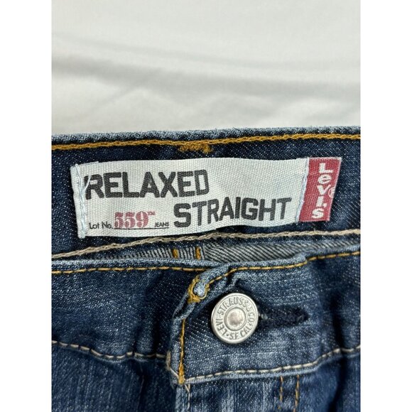 Levis 559 Relaxed Straight Jeans 34x30 Blue Denim Mens Casual Wear - Picture 3 of 8